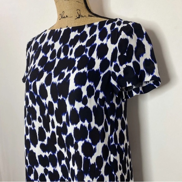 KATE SPADE dress low back open back abstract black white watercolor print sz 2​ - Picture 7 of 15